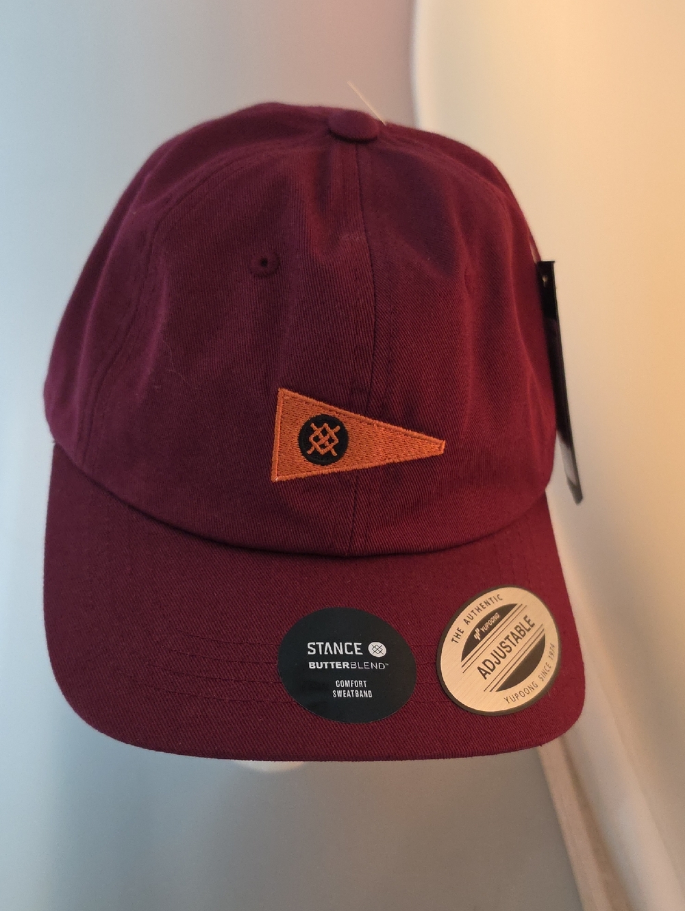 Stance Men's Maroon Baseball Cap with Gold Pennant Logo